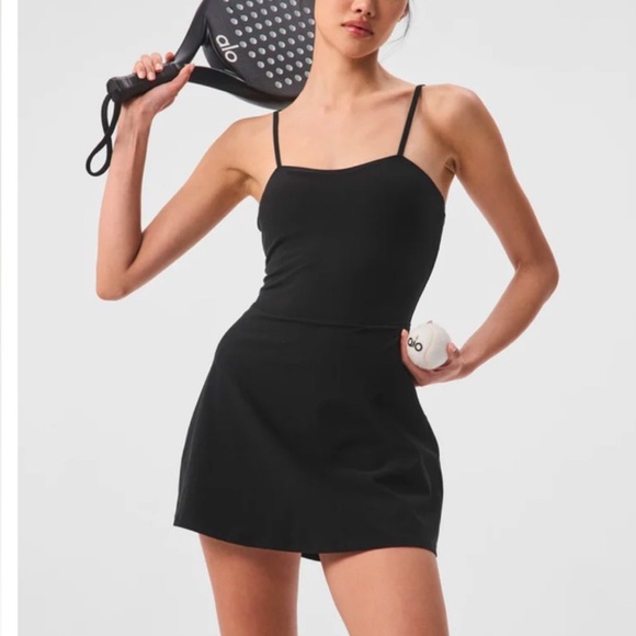 Alo Courtside Tennis Exercise Dress in black - Picture 1 of 6